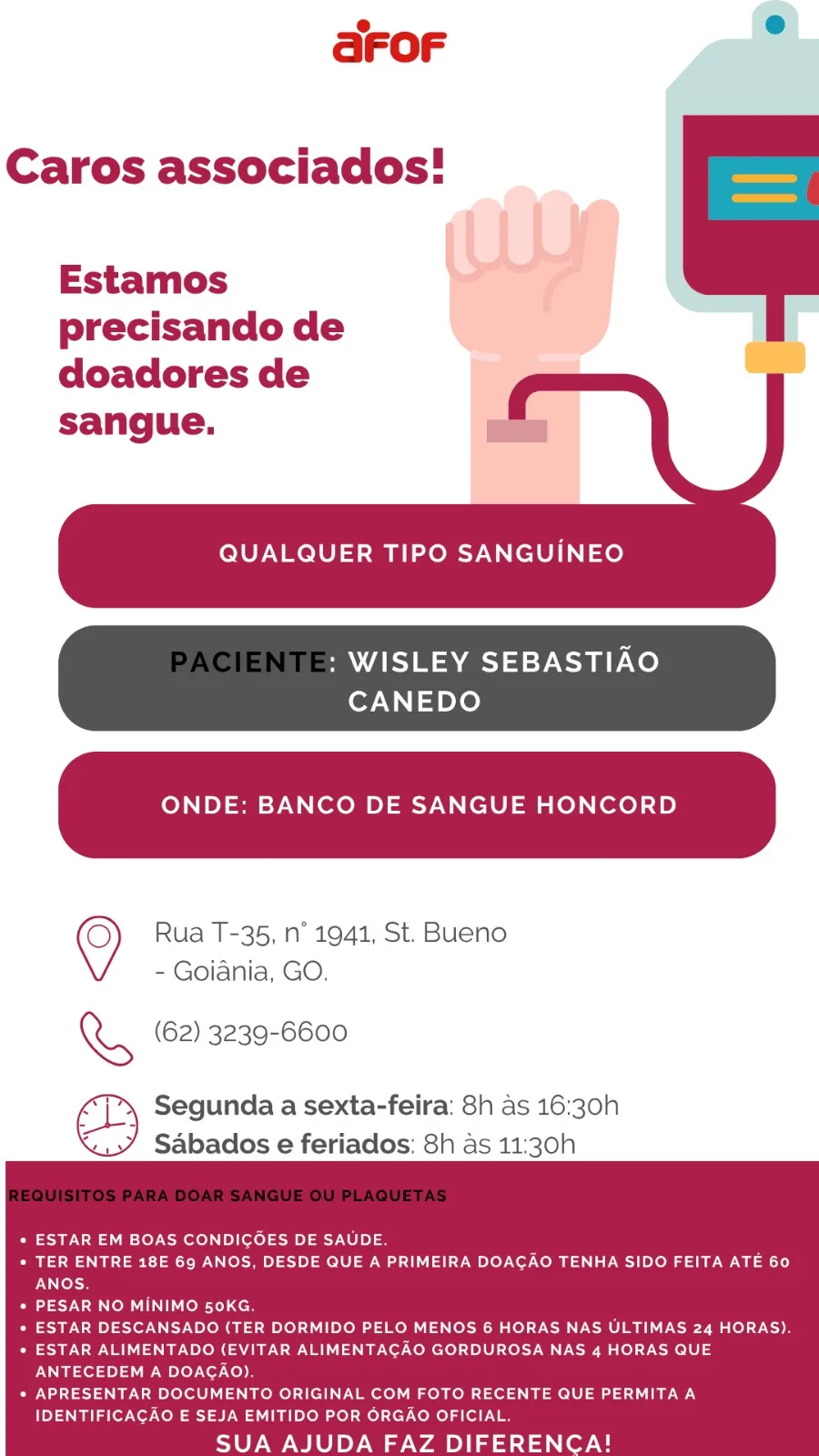 Banner de doação de sangue